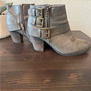 Stylish Brown Ankle Boots with Buckle Detail